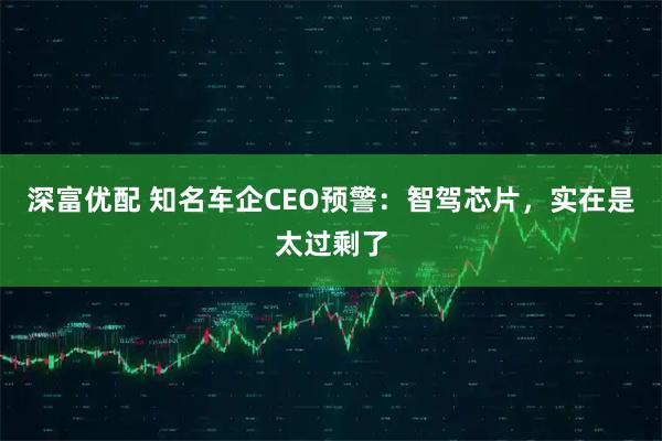 深富优配 知名车企CEO预警：智驾芯片，实在是太过剩了