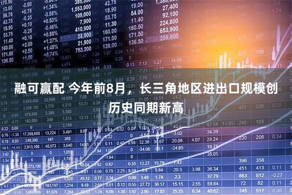 融可赢配 今年前8月，长三角地区进出口规模创历史同期新高